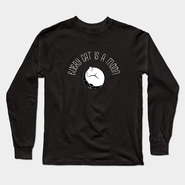 Cat Moon Long Sleeve T-Shirt by MartianPeace